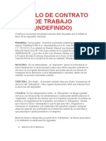 Modelo de Contrato de Trabajo Indefinido