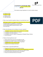 10th Grade Road To and Through College: End of Course Exam: TEACHER ANSWER KEY