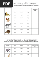 Carnival of The Animals Listening Activity