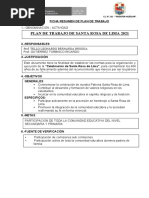 Ficha de Resumen Plan de Trabajo Santa Rosa de Lima 2021 MH