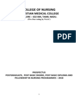 CMC Vellore Nursing PG Prospectus 2018