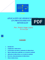 Aplicación de Hidrociclones en Procesamiento de Minerales: Por: Pedro Hugo López Príncipe