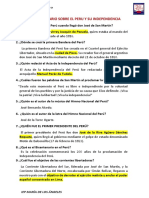 Cuestionario Sobre El Peru y Su Independencia