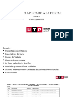 Calculo Aplicado A La Fisica I: Sesión 1 Ciclo: Agosto 2020