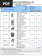 Quotation Sheet: Zhengzhou Azeus Machinery Co., LTD