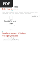 Unacademy Learner App: Java Programming With Oops Concepts Questions