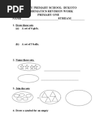 Trinity Primary School-Bukoto Mathematics Revision Work Primary One NAME - STREAM