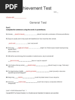 Unit 6 Achievement Test