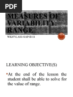 Measures of Variability: Range: WK07-LAS1-SAP-II-11