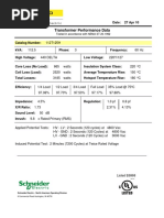 Transformer Performance Data: Contained On Data Sheet