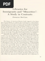 Libraries For Immigrants and "Minorities" - A Study in Contrasts.