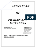 Business Plan OF Pickles and Murabbas