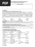 The First Term Test-English 8 (10 Years) : A. Listen and Choose The Correct Words To Fill in The Gaps. (0.75 PTS)