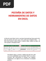 Pestaña de Datos y Herramientas de Datos