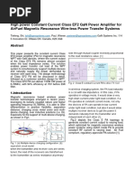 High Power Constant Current Class Ef2 Gan Power Amplifier For Airfuel Magnetic Resonance Wire-Less Power Transfer Systems