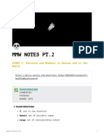 MMW Notes Pt.2: VIDEO 2: Patterns and Numbers in Nature and in The World