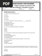 Udgam School For Children: Std. X - English Language and Literature (184) L2-Nelson Mandela: Long Walk To Freedom