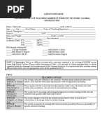 Questionnaire The Landscape of Teaching Mapeh in Times of Systemic Global Dysfunction