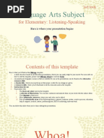 Language Arts Subject For Elementary - 2nd Grade - Listening - Speaking by Slidesgo