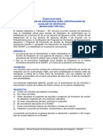 Convocatoria Primer Examen de Suficiencia para Certificación de Auxiliar de Despacho (Modalidad Virtual)