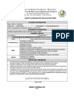 Comprehensive Exam Application Form - 2021