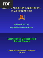 Basic Principles and Applications of Electrophoresis: Stephen K.W. Tsui Department of Biochemistry