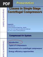 Losses in Single Stage Centrifugal Compressors