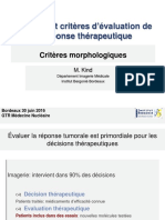 Evaluation de La Reponse Tumorale Au Traitement Criteres Morphologique