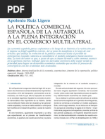 La Política Comercial Española de La Autarquía A La Plena Integración en El Comercio Multilateral