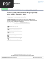 Hydrocarbon Hypothesis of Metallurgical Porosity When Welding Aluminium Alloys