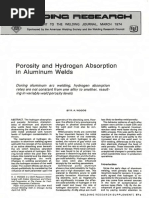 Welding Neseahch: Porosity and Hydrogen Absorption in Aluminum Welds