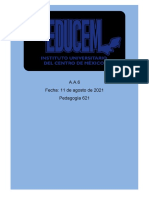 A.A.6 Fecha: 11 de Agosto de 2021 Pedagogía 621