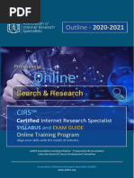 Certified Internet Research Specialist (CIRS™) Syllabus For 2021 Exams