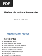 2° ALIMENTOS RAÍSSA Cálculo Do Valor Nutricional Da PANCAKE - EXERCÍCIO