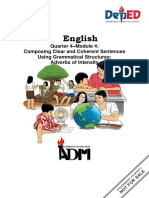 English 6 Quarter 4 Module 4 Composing Clear and Coherent Sentences Using Grammatical Structures Adverbs of Intensity