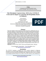 The Movement Control Order (MCO) For COVID-19 Crisis and Its Impact On Tourism and Hospitality Sector in Malaysia