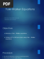 Yule-Walker Equations: Practical Time Series Analysis Thistleton and Sadigov