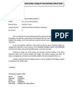 Certificate of Structural Stability On Existing Structure