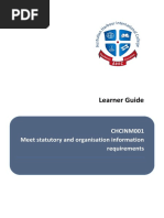 CHCINM001 Meet Stat and Org Info Requirements