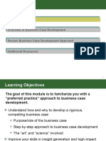 Agenda: Overview of Business Case Development