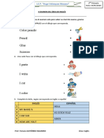 II Examen 1ro Primaria Ingles