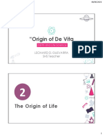 Handouts For Earth and Life Science - Origin of de Vita