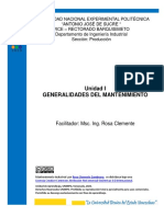 Unidad I. Generalidades Del Mantenimiento. MI (II-1323)