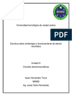 Escritura Sobre Simbologia y Funcionamiento de Electroneumatica