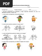 1°A Prueba Parcial de Ciencias Naturales