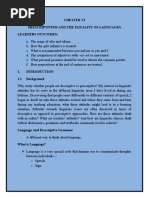 Chpater Vi Prescriptivism and The Equality of Languages Learners Outcomes