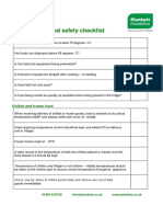 Food Safety Checklist: Bake-Off