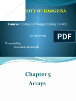 University of Hargeisa: Course: Computer Programming I (Java)