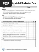 Instructor Growth Self-Evaluation Form: Questions For Self-Appraisal