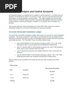 Subsidiary Ledgers and Control Accounts